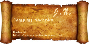 Jagyugy Nadinka névjegykártya